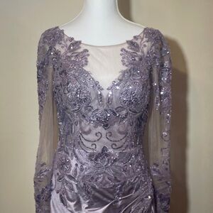 Elegant Purple Embellished Gown